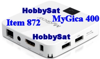 Back and leftside of MyGica ATV400 media player box smart tv